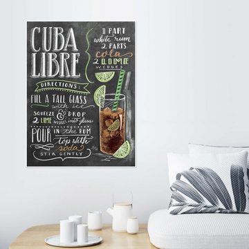 Posterlounge Poster Lily & Val, Cuba Libre Rezept (Englisch), Wohnzimmer Illustration
