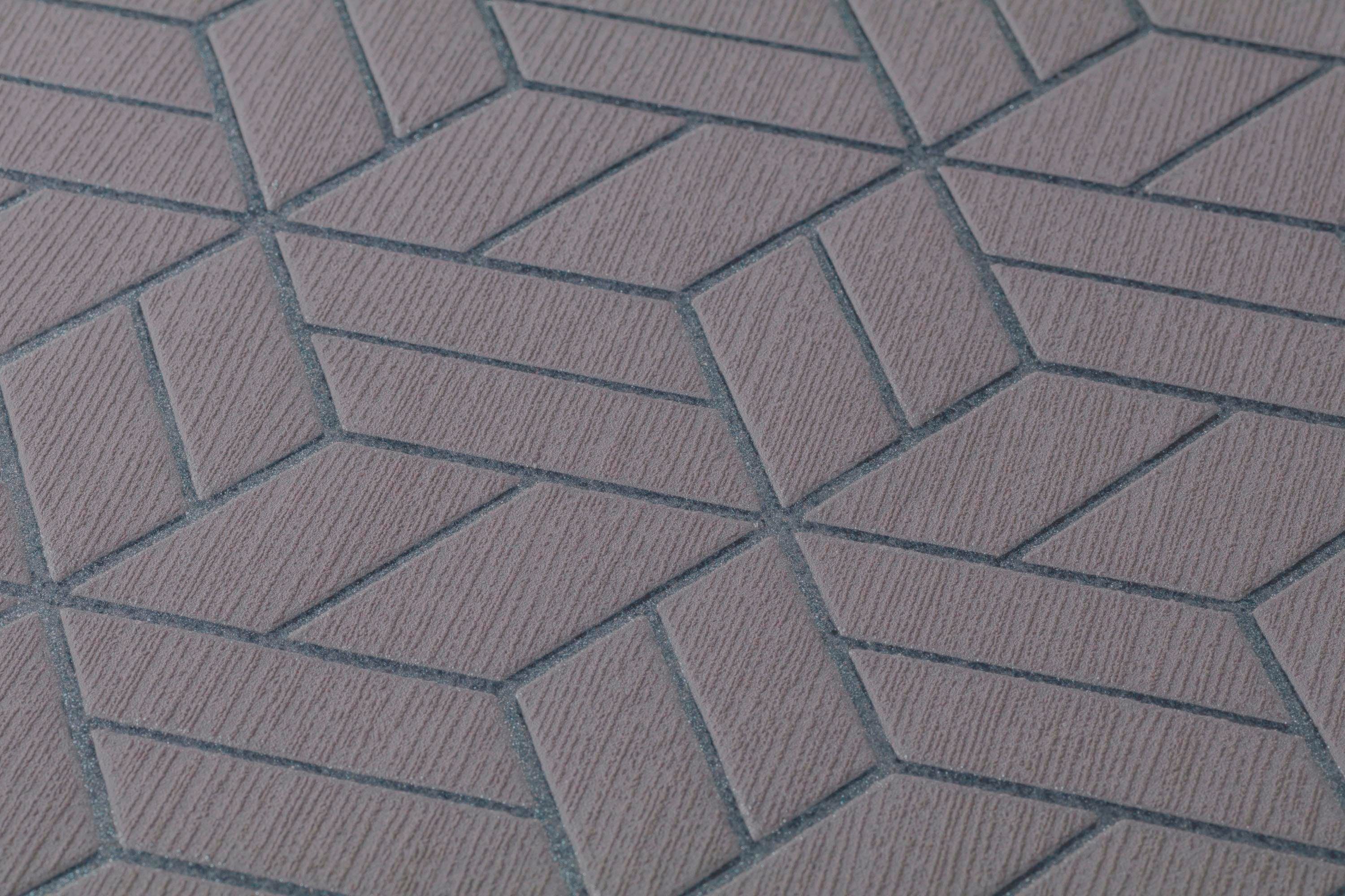 living walls Vliestapete Metropolitan Stories Lizzy London, strukturiert, 3D-Optik, geometrisch, grafisch, Grafik Tapete Geometrisch Metallic Tapeten Wohnzimmer Schlafzimmer