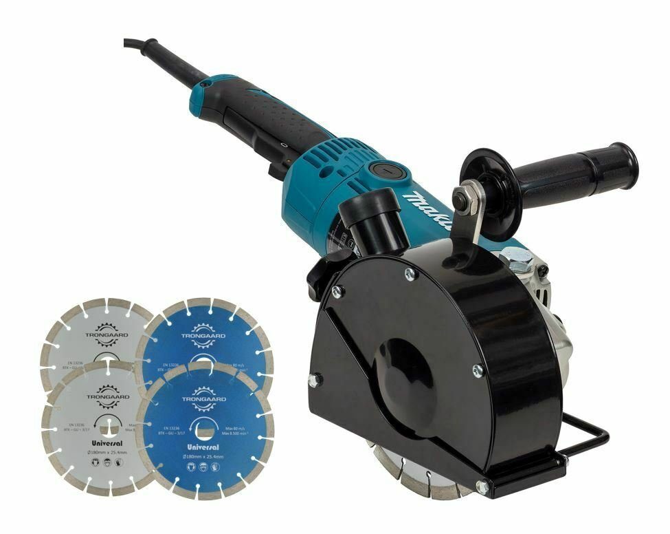 Makita / Trongaard Winkelschleifer / Mauernut-/ Schlitzfräse / 2.000W / 180mm, max. 6600 U/min, (Komplett-Set)