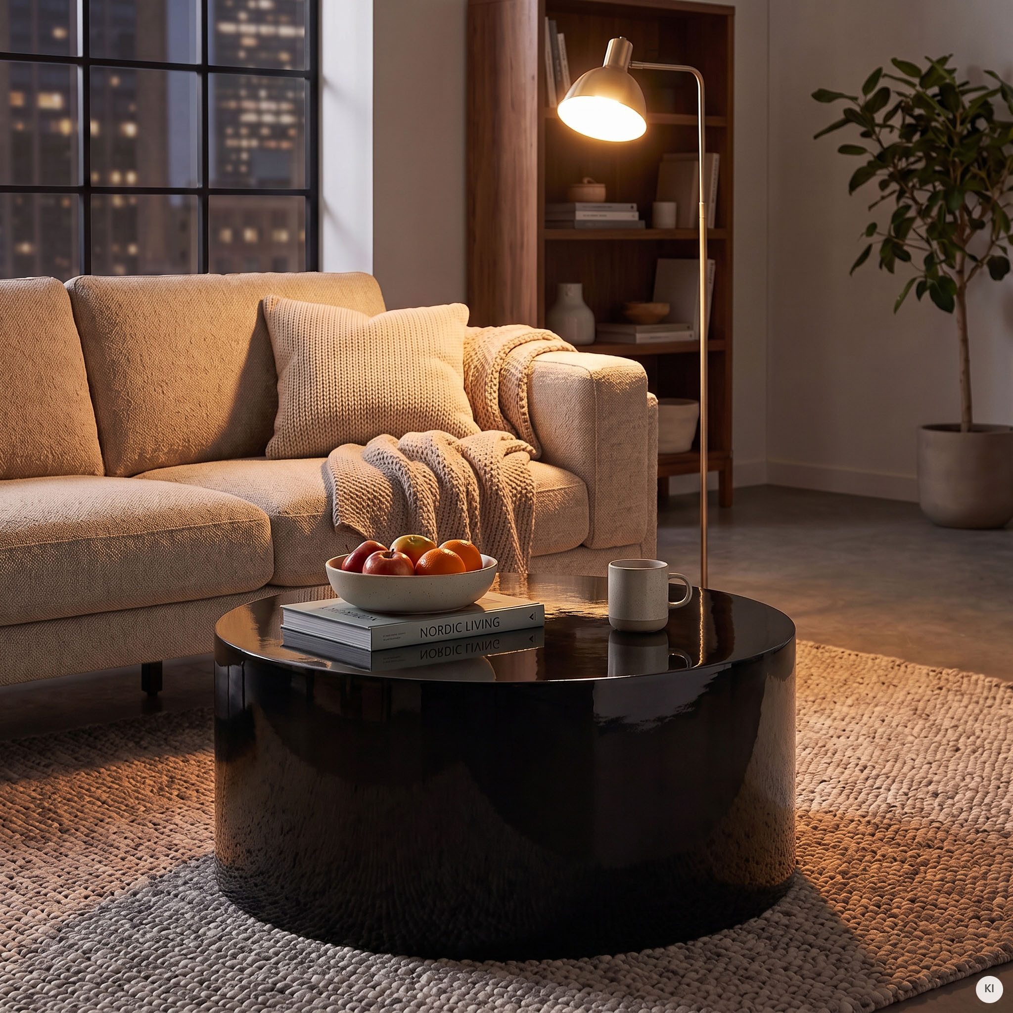 SalesFever Couchtisch Design-Couchtisch Hochglanz weiß, Ø 60 cm, Moderner Wohnzimmertisch aus Holz hochglanz lackiert