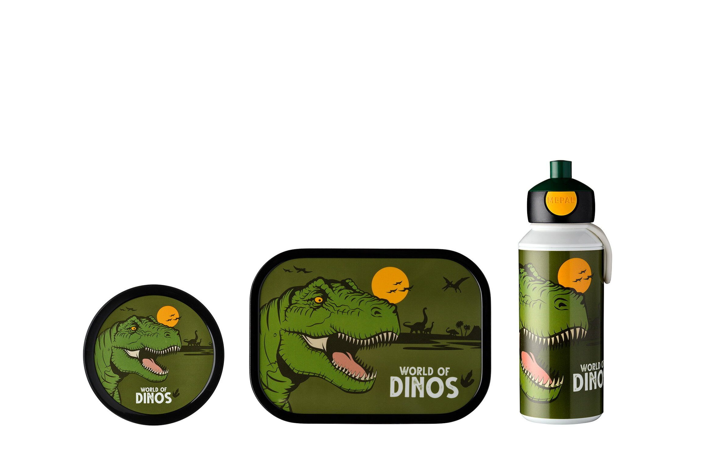 Mepal Lunchbox Lunchset für Kinder mit Dinosaurier-Design, strapazierfähig, spülmaschinenfest, ideal für Schule & Ausflüge