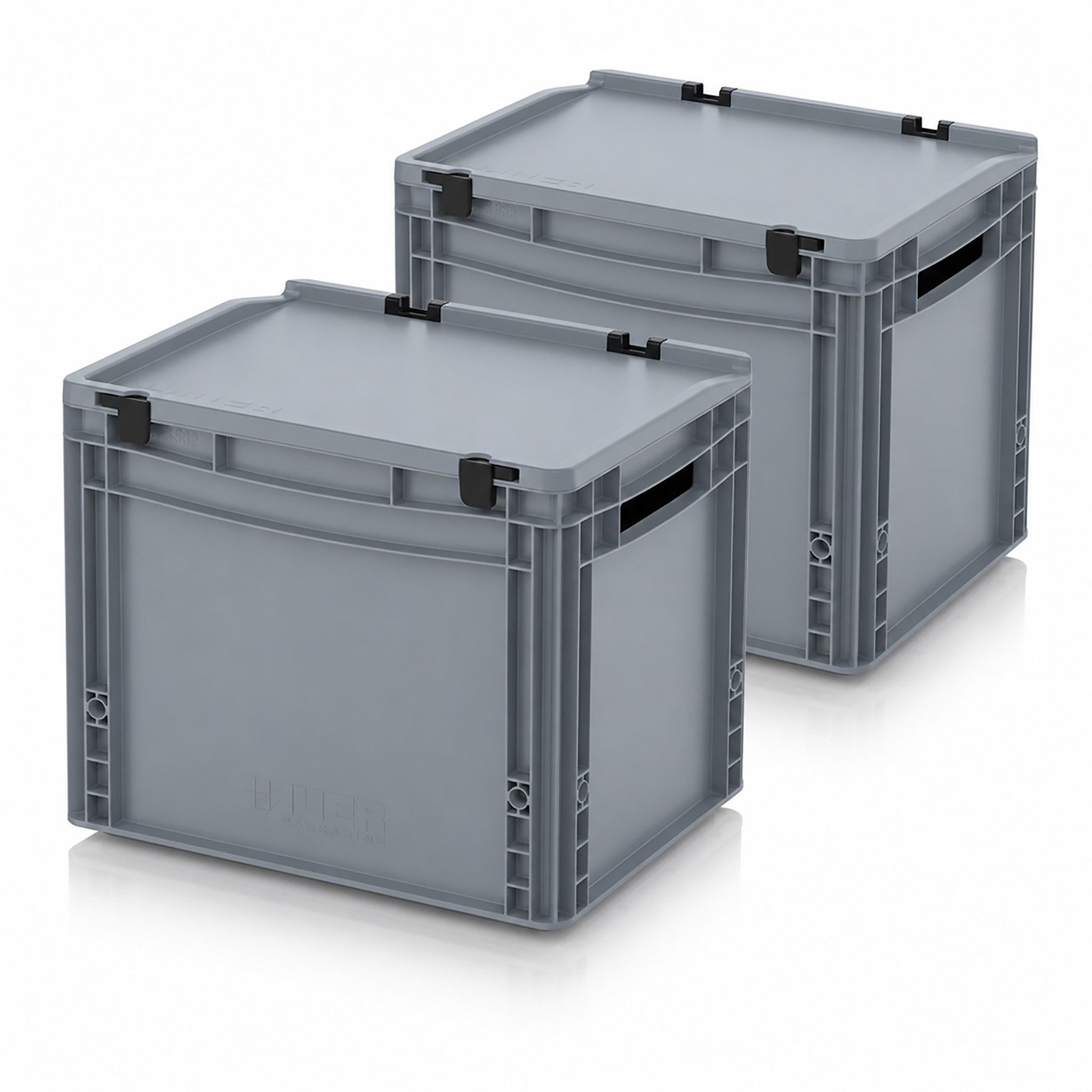 AUER Packaging GmbH Transportbehälter 2 X AUER Eurobehälter mit Schanierdeckel ED 43/32, 40 x 30 x 33,5 cm, (2-St), stapelbar