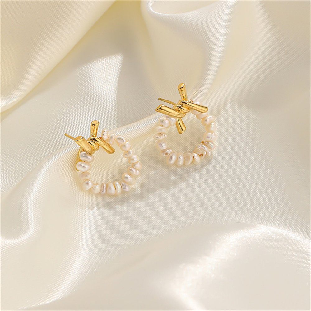 Rouemi Paar Ohrstecker Perlenohrringe einfache Frauen, großzügige für und Vintage-Ohrringe