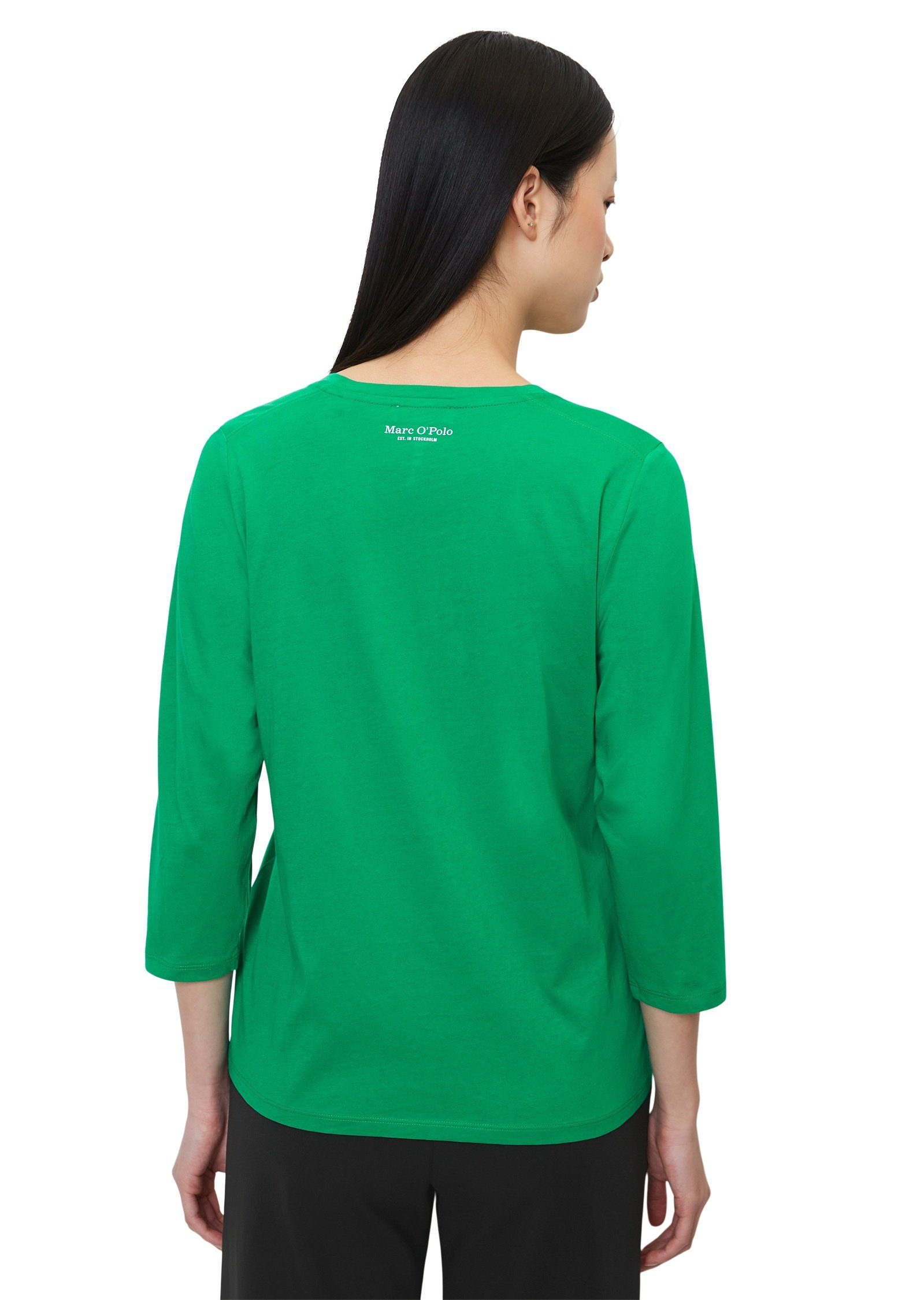 Cotton Marc Jersey O'Polo Langarmshirt aus Organic grün Single