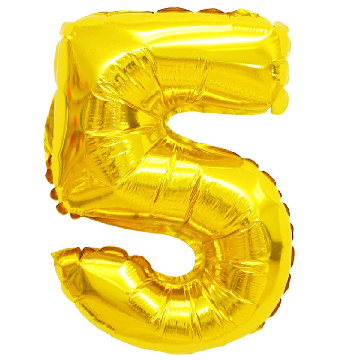 80 Helium-Ballons cm Gold, Goods+Gadgets Luftballons Zahlen Folienballon