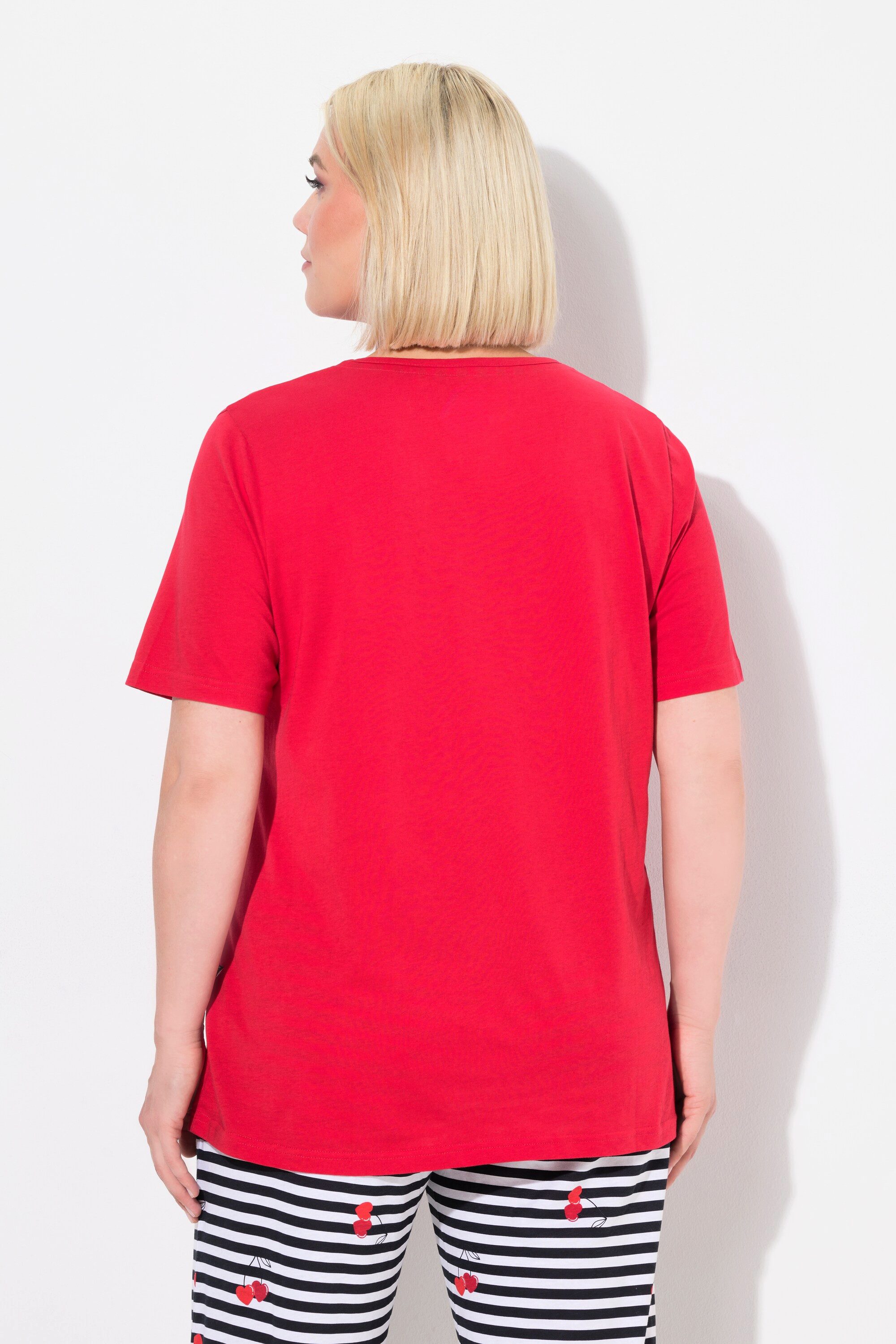 Ulla Popken Pyjama Pyjamashirt Herzen Halbarm