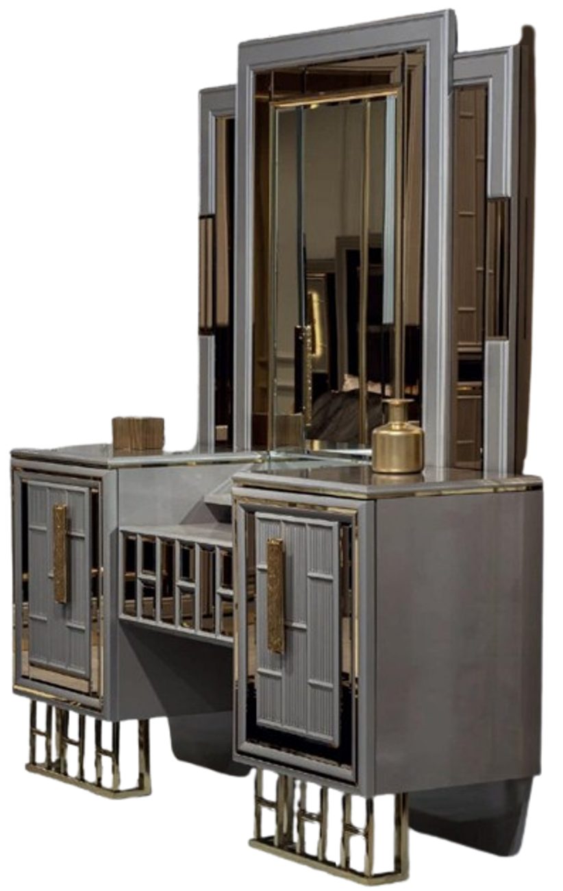 Schminktisch Schminktisch mit Spiegel Schlafzimmer JV Möbel Design Konsol Hocker