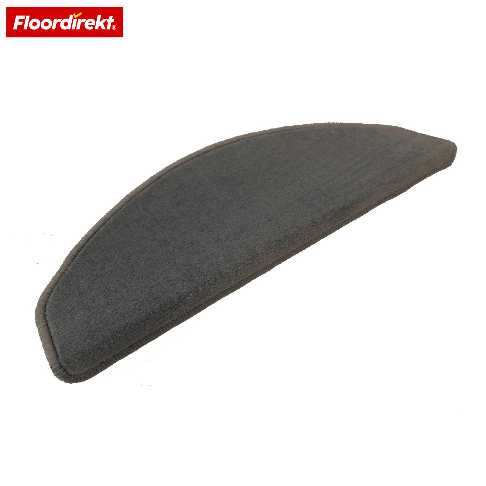 Floordirekt Stufenmatte Treppenmatte halbrund Wien Velours rutschfest selbstklebend, Gekettelt für hohe Langlebigkeit