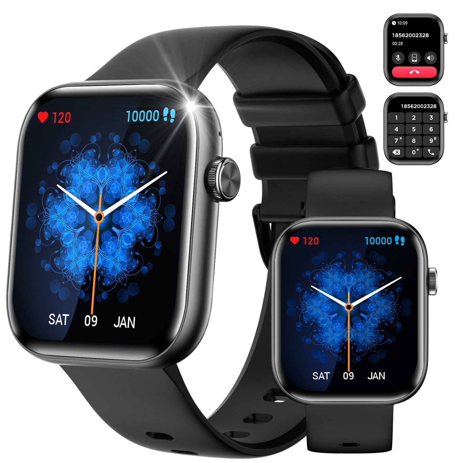 Rayofi Smartwatch Herren mit Telefonfunktion & AI chat, Sportuhr mit Kompass Smartwatch (1,93 Zoll) 2025 Neue AMOLED 3ATM Outdoor Sportuhr wasserdichte mit LED, Fitnessuhr mit Barometer, Höhenmessung, Schrittzähler, Schlaf, Gesundheitsüberwachung, Herrenuhr mit Bluetooth 5.3 für Android/iOS