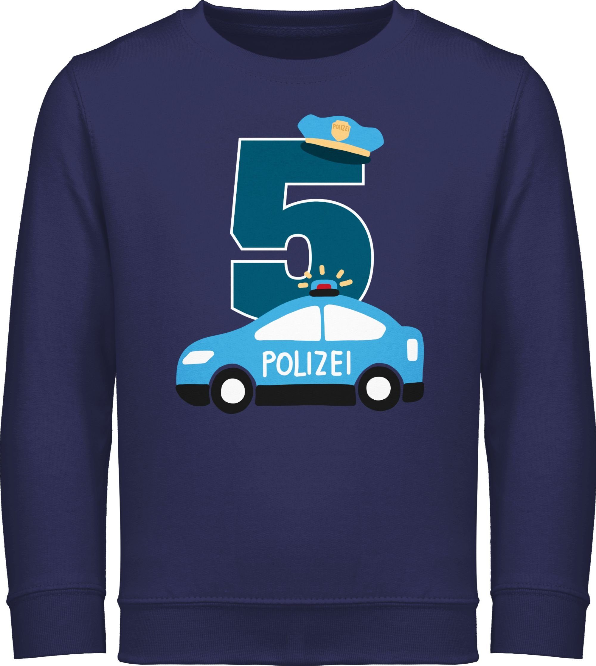 Shirtracer Sweatshirt Geburtstag Fünfter 5. Polizei Blau Navy 1