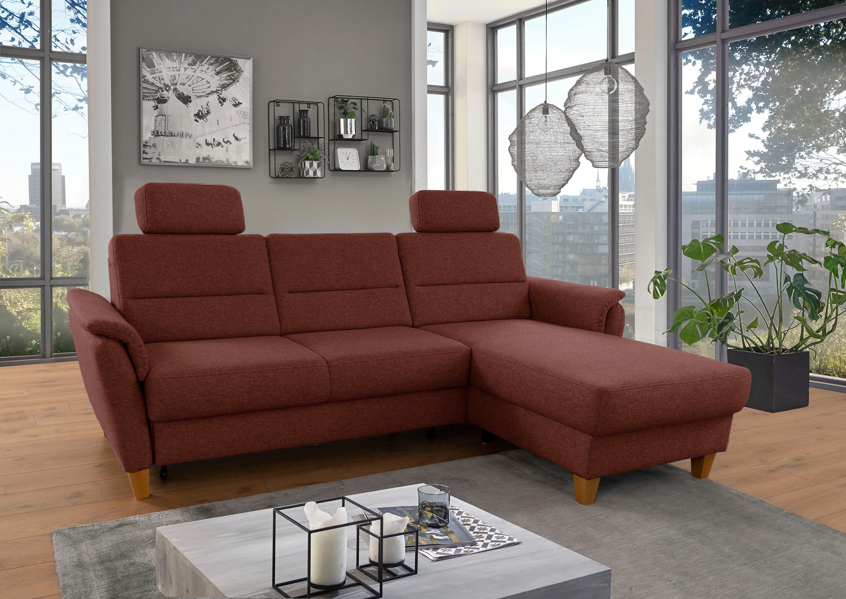 Home affaire Ecksofa Palmera L-Form, Federkern, günstig online kaufen