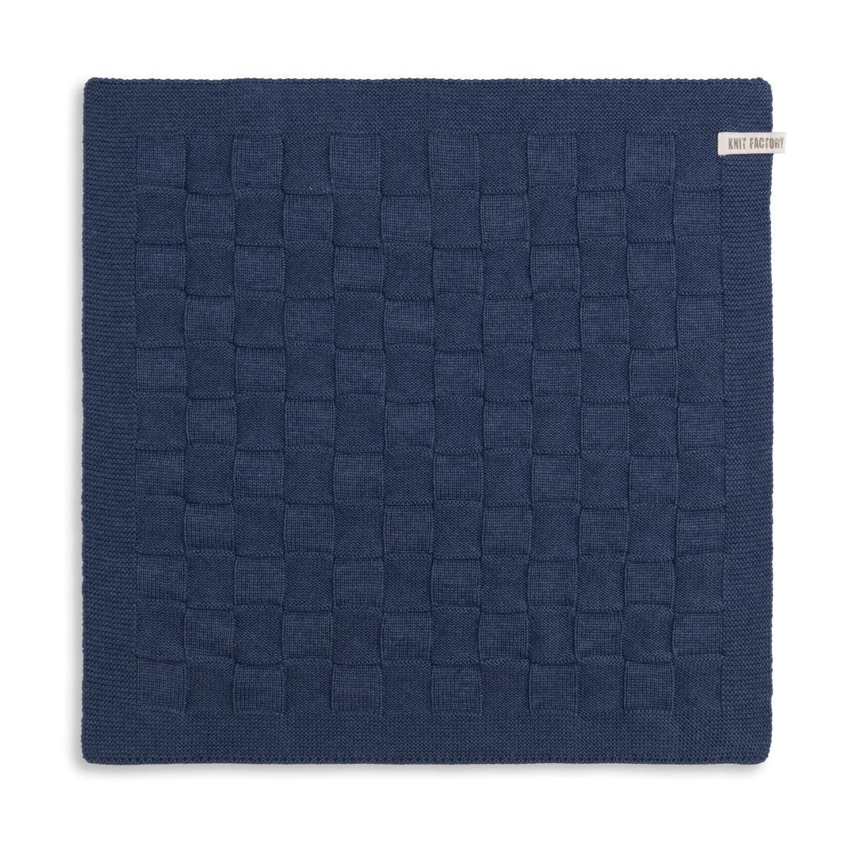 Knit Factory Geschirrtuch Uni Küchenhandtücher 50x50 cm Glatt Dunkelblau, aus 100% Baumwolle, Premium-Qualität - Vielfältig einsetzbares