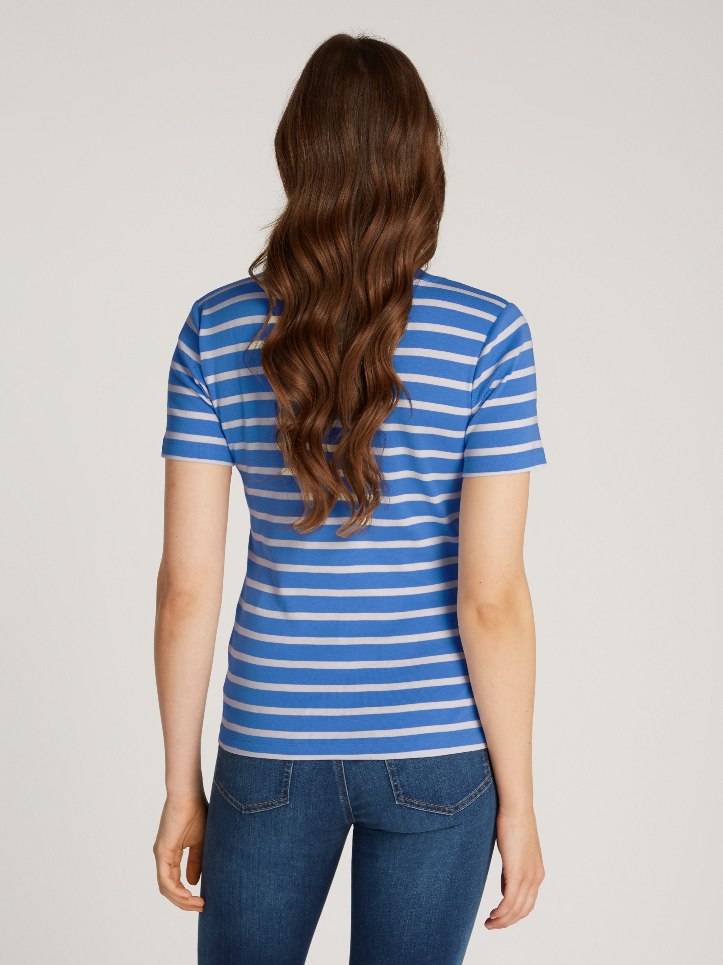 Tommy Hilfiger T-Shirt SLIM CODY V-NK SS mit V-Ausschnitt und Streifen Baum günstig online kaufen