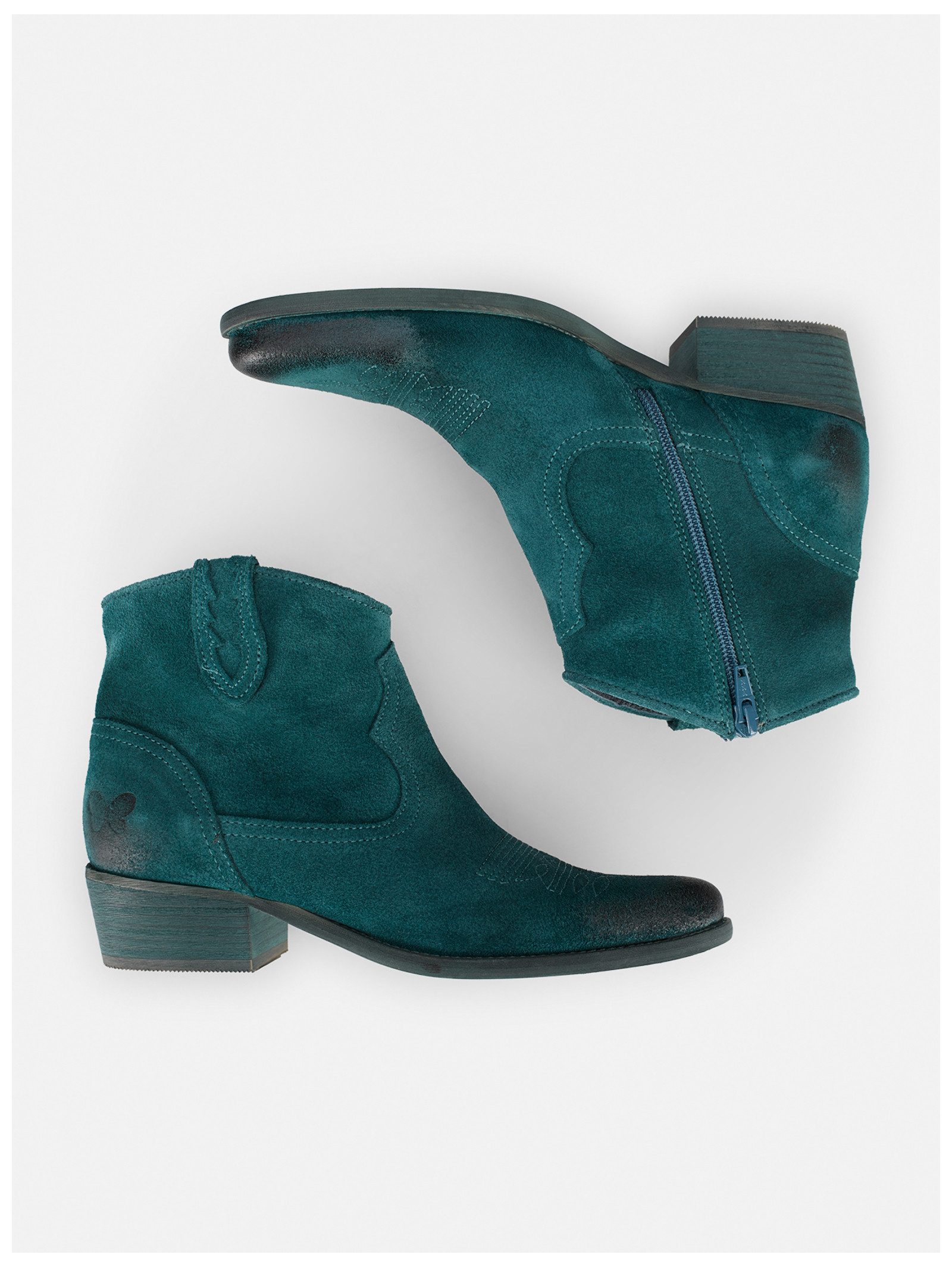 Felmini Stiefelette Leder . Cowboy Stiefelette