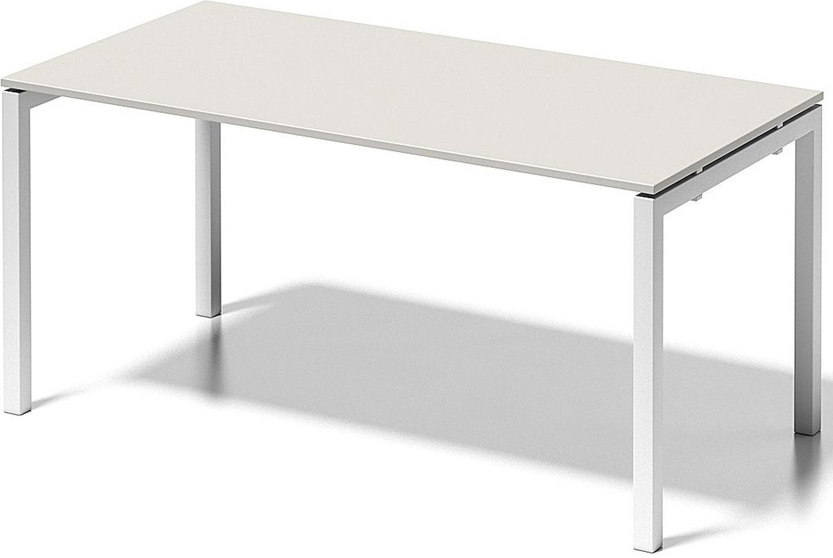 Bisley Schreibtisch Schreibtisch Cito BxTxH 160x80x74cm grauweiß Gestell verkehrsweiß