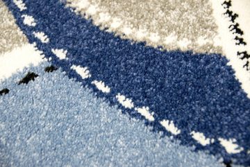 Kinderteppich Teppich Kinderzimmer Babyzimmer Jungen Affe Pirat blau crème grau schwarz, Carpetia, rund, Höhe: 13 mm