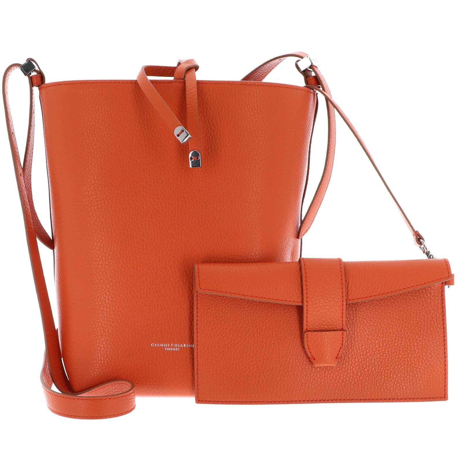 GIANNI CHIARINI Umhängetasche Hobo Bag (Set, 2-tlg), aus echtem Leder