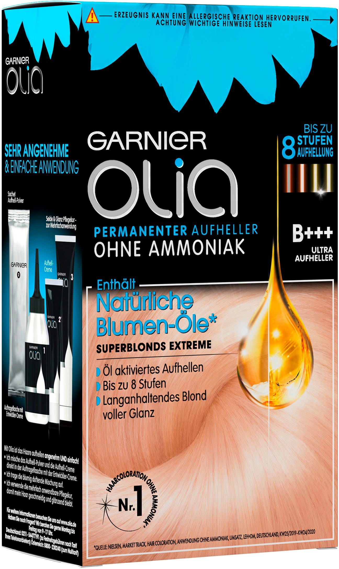 GARNIER Olia Coloration 3-tlg., Ölbasis Set, Garnier Aufheller,