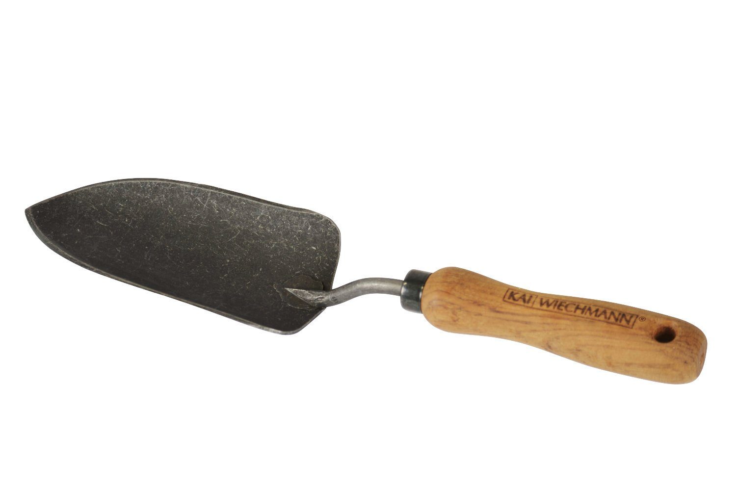 Kai Wiechmann Pflanzkelle Handgeschmiedete Premium Teak Blumenkelle als robuste Pflanzschaufel, exklusive Gartengeräte mit Teakholz Griff