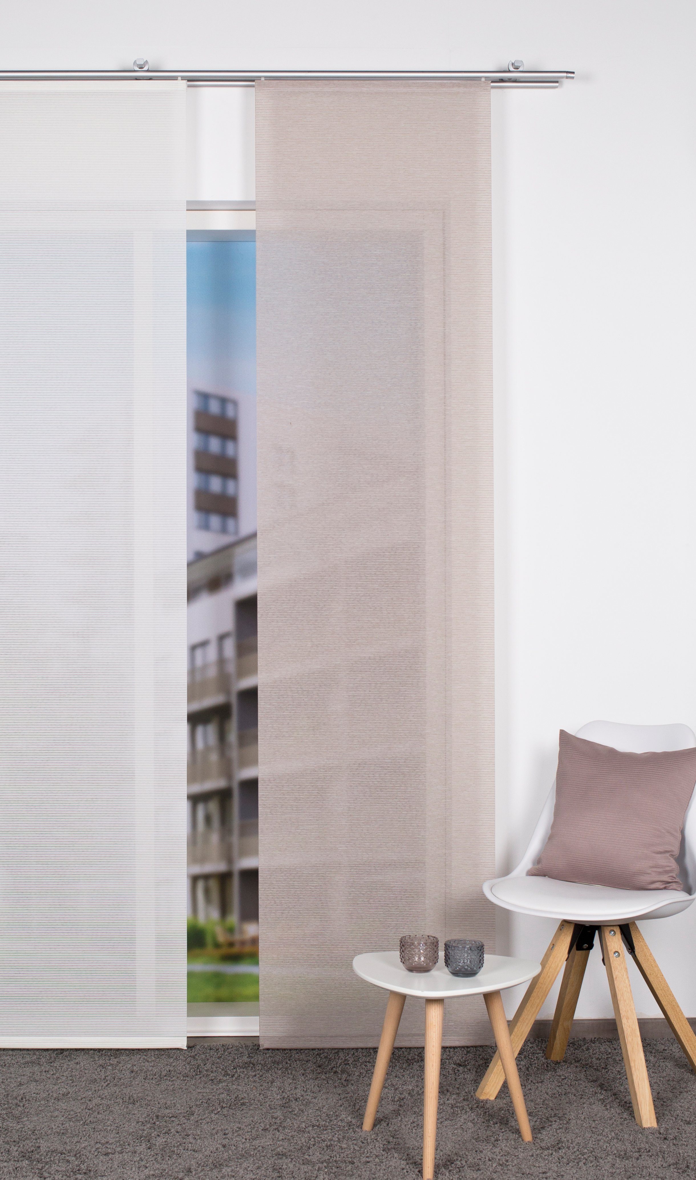 HOME WOHNIDEEN Schiebegardine SIEGLINDE (1 St), Paneelwagen, halbtransparent, HxB: 245x60, Bambusoptik