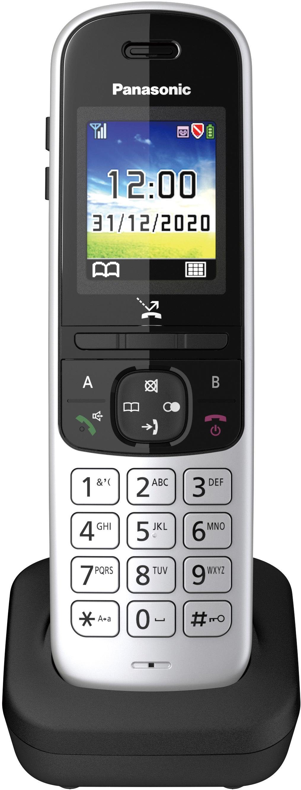 Schnurloses schwarz (Mobilteile: Anrufbeantworter) DECT-Telefon KX-TGH722 2, Panasonic Duo mit