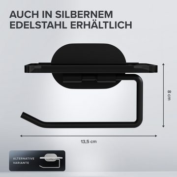 ovimar Toilettenpapierhalter Remoya (1-St), aus Glas in Schwarz zur Zum Kleben