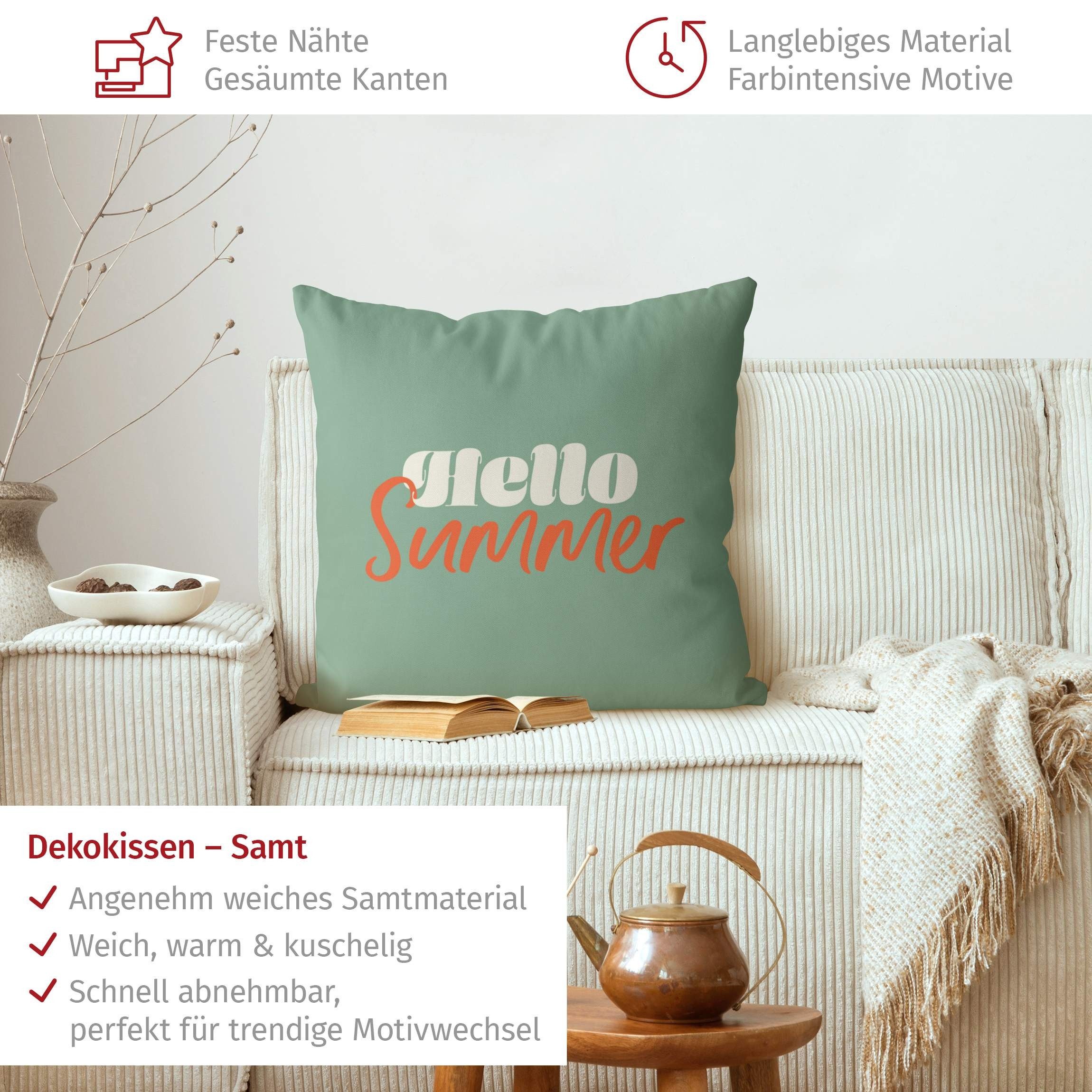 Bilderdepot24 Dekokissen drinnen Kissenhülle/ Sofakissen/ Zierkissen Kissenhülle türkis Sprüche, Bezug mit / ohne Füllung Zierkissen Outdoor Sofa Bett