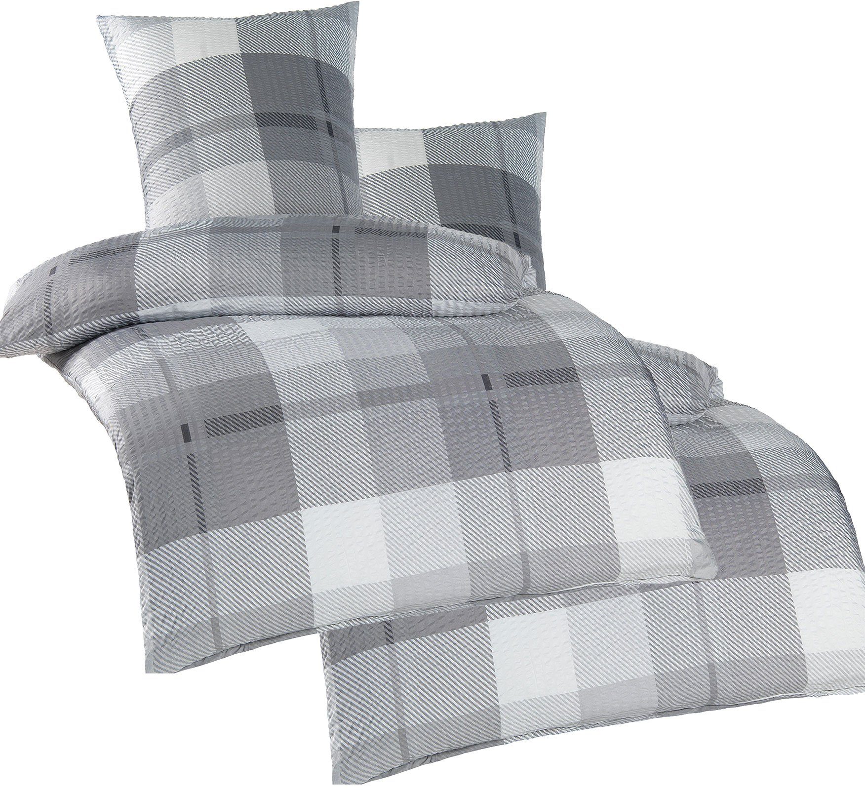KH-Haushaltshandel Bettwäsche 2-tlg. Seersucker Bettwäsche 135x200 günstig online kaufen