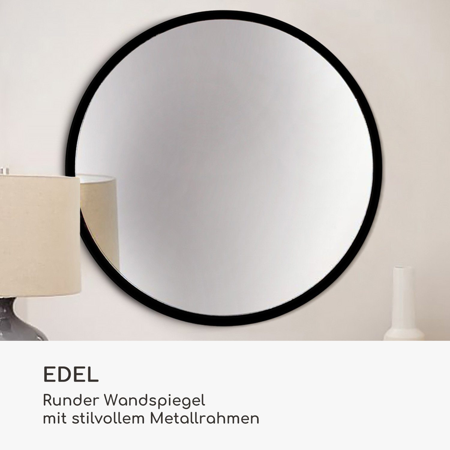 Ø Chic Wandspiegel Spiegel Schwarz Casa 58,8 Schwarz | Fournier cm