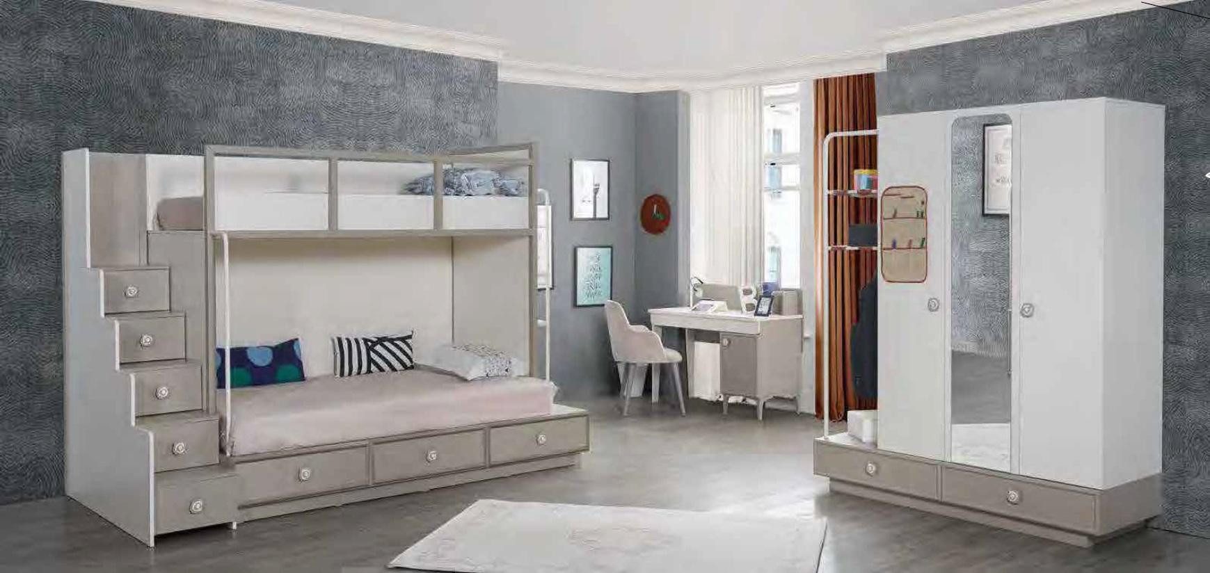 Xlmoebel Etagenbett Modernes Massivholz Kinderbett mit Schubladen und Hochbett-Funktion (Etagenbett, 1-St., Etagenbett), Hergestellt in Europa