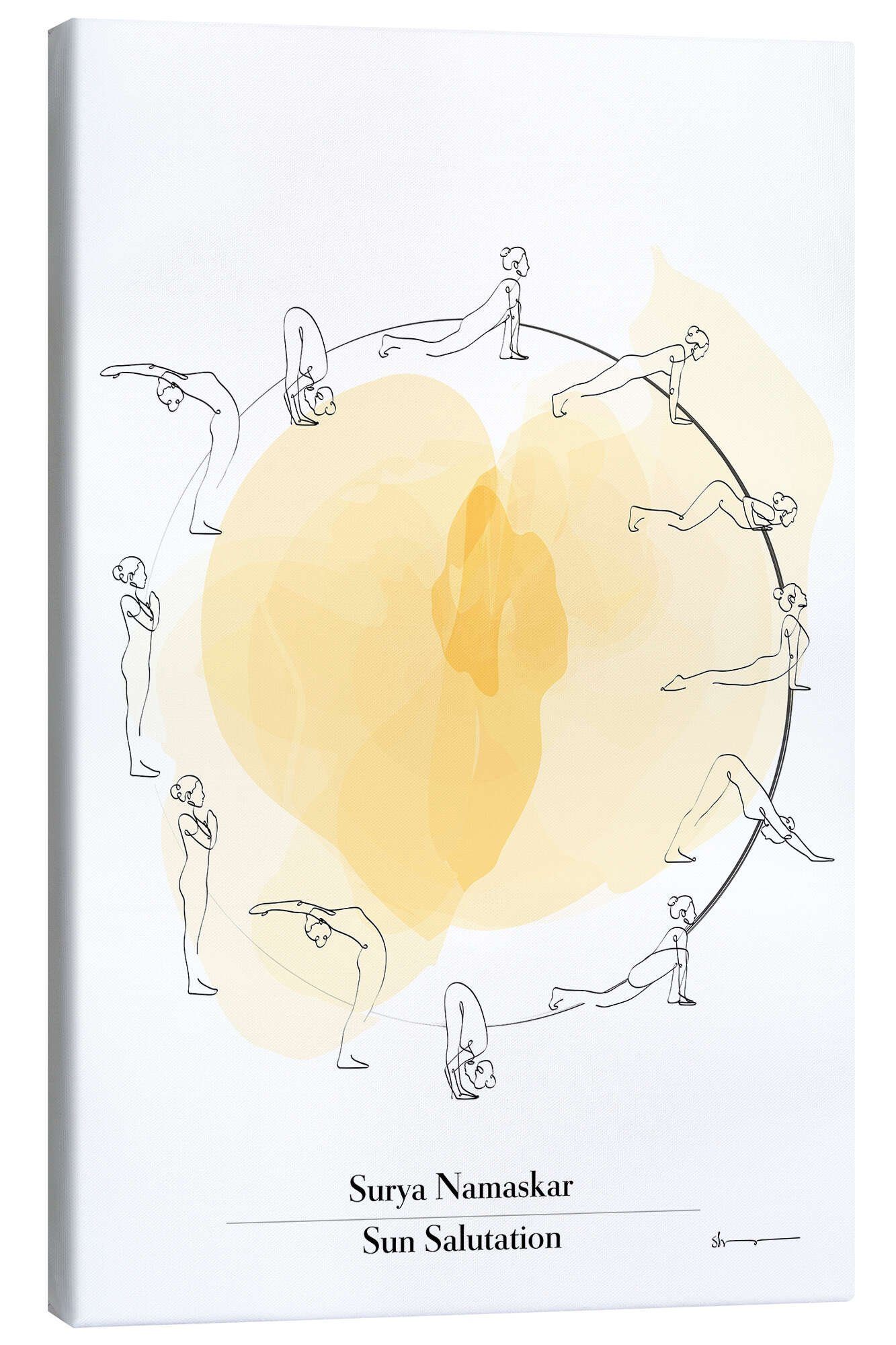 Posterlounge Wandbild Surya Namskar - Sonnengruß I, Yoga In Art, erhältlich als Poster, Leinwandbild, Wandsticker oder Acrylglasbild