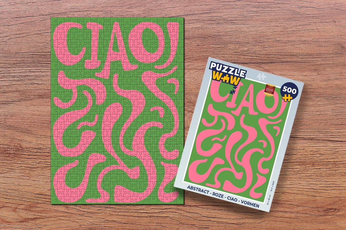 MuchoWow Puzzle Abstrakt - Rosa - Ciao - Formen, 500 Puzzleteile, Foto-Puzzle, Bilderrätsel, Puzzlespiele, Spielzeug
