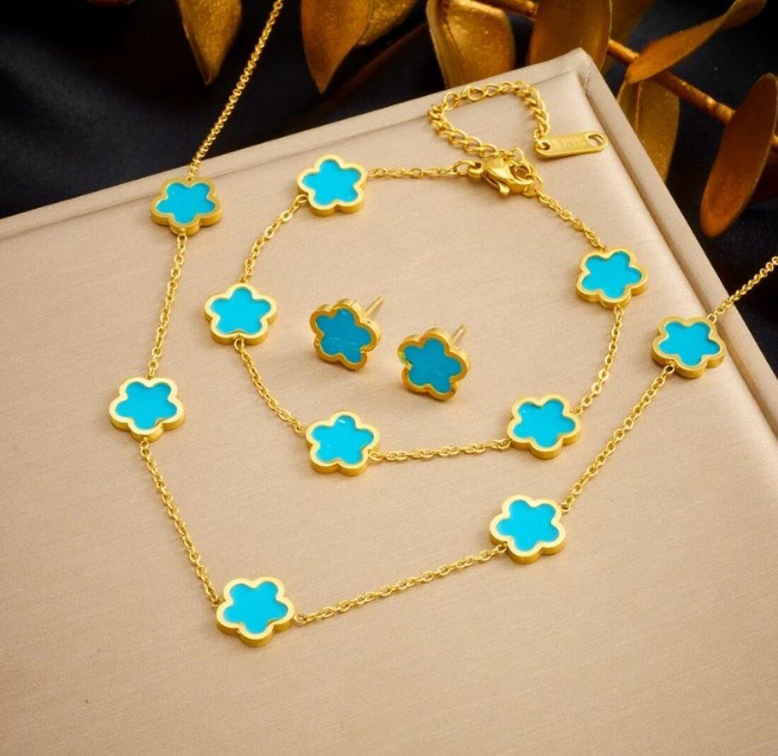 Lale Collection® Schmuckset Gold Kleeblatt Schmuck-Set günstig online kaufen