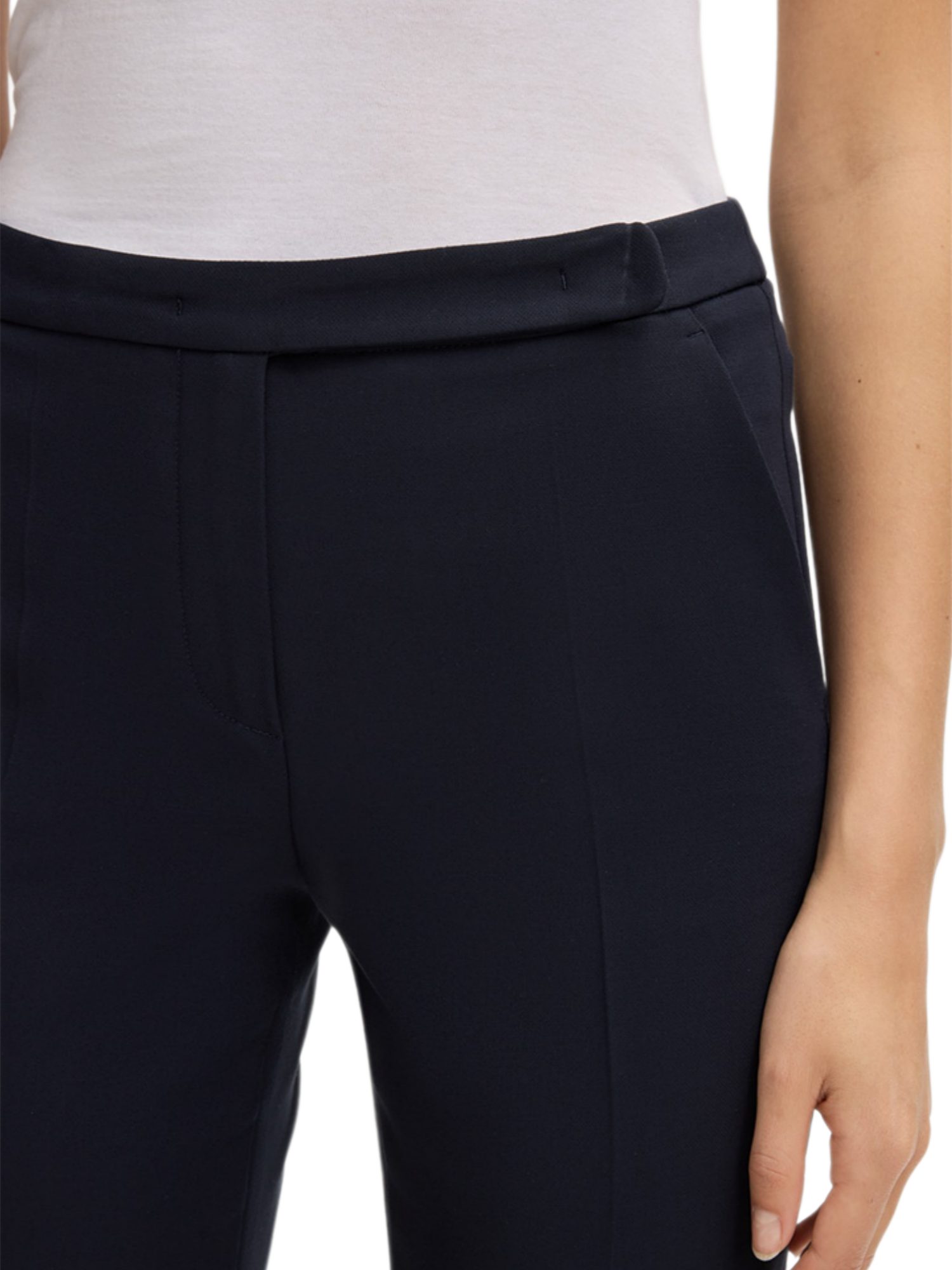 Windsor Stoffhose schwarz, Business, Polyester, Unifarben, Slim Fit, Mittel