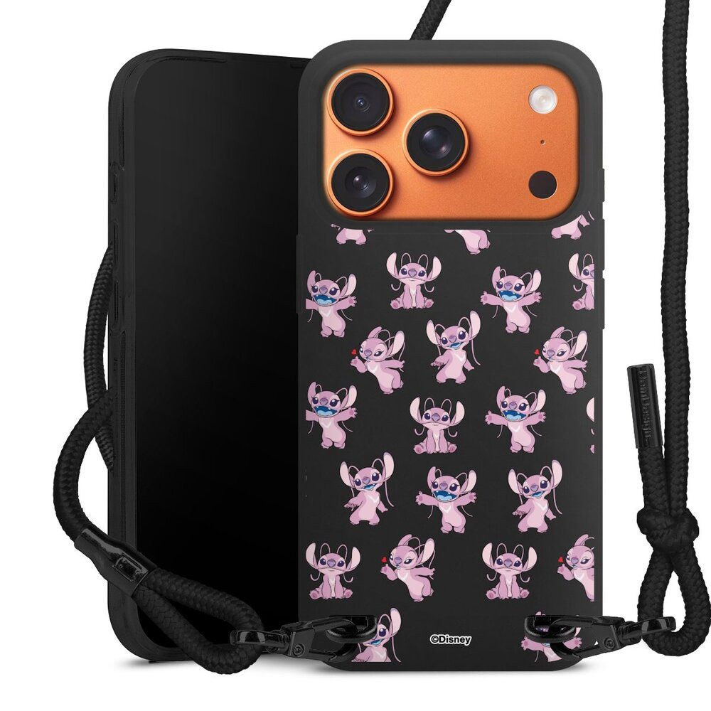 DeinDesign Handyhülle Lilo & Stitch Engel Disney Angel Faces Pattern Transparent, Apple iPhone 17 Pro Max Premium Handykette Hülle mit Band