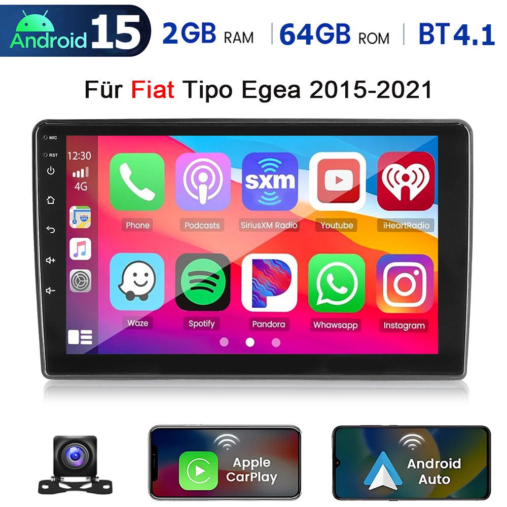 DAB+ Autoradio Für Fiat Tipo Egea 2015-2021 Android 15 Carplay GPS RDS Autoradio