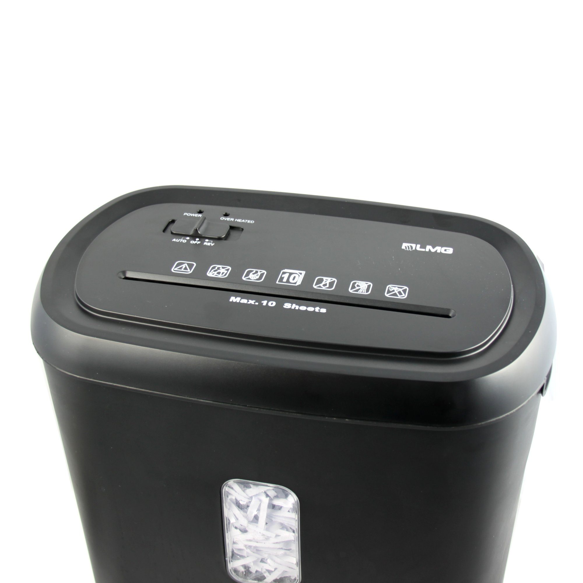 LMG Germany Aktenvernichter LMG Aktenvernichter 10 und 14 Blatt, Schredder P4, manuell, 14 Blatt Kapazität, CD-/Kartenvernichtung, P-4 Schnitt, leise