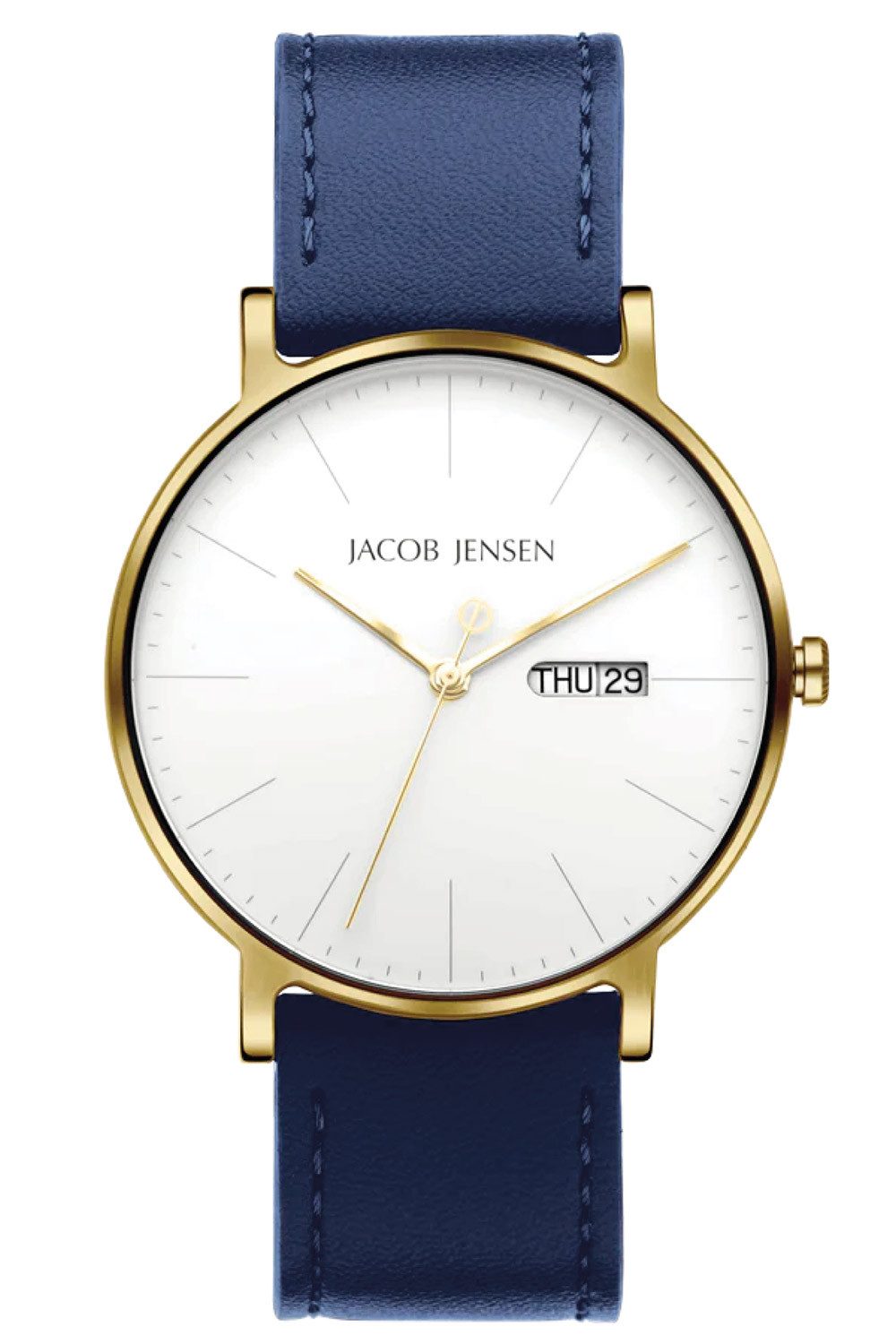 Jacob Jensen Quarzuhr Quarz Titan Goldfarben/Blau