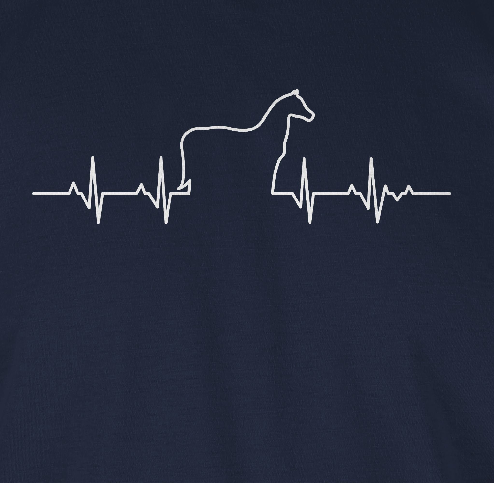 1 T-Shirt Navy Shirtracer Pferd Pferd Herzschlag Blau