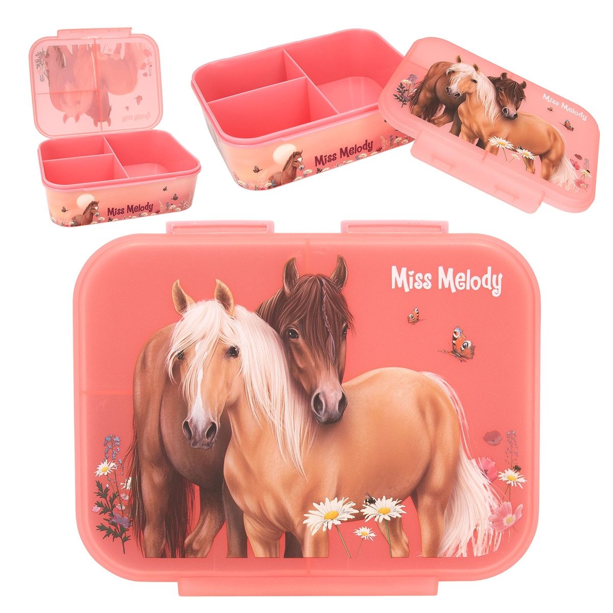 Lunchbox Pferde Miss Melody Brotdose mit Unterteilung 3 Fächer Brotbox