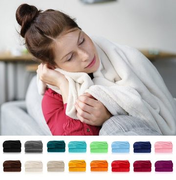 Wohndecke Premium Super Soft Flanell Kuscheldecke Sofadecke, heimtexland, super weich und flauschig, Allergiker geeignet, atmungsaktiv