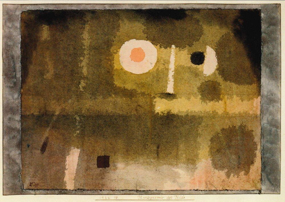 Postkarte Kunstkarte Paul Klee "Physiognomie der Trübe"