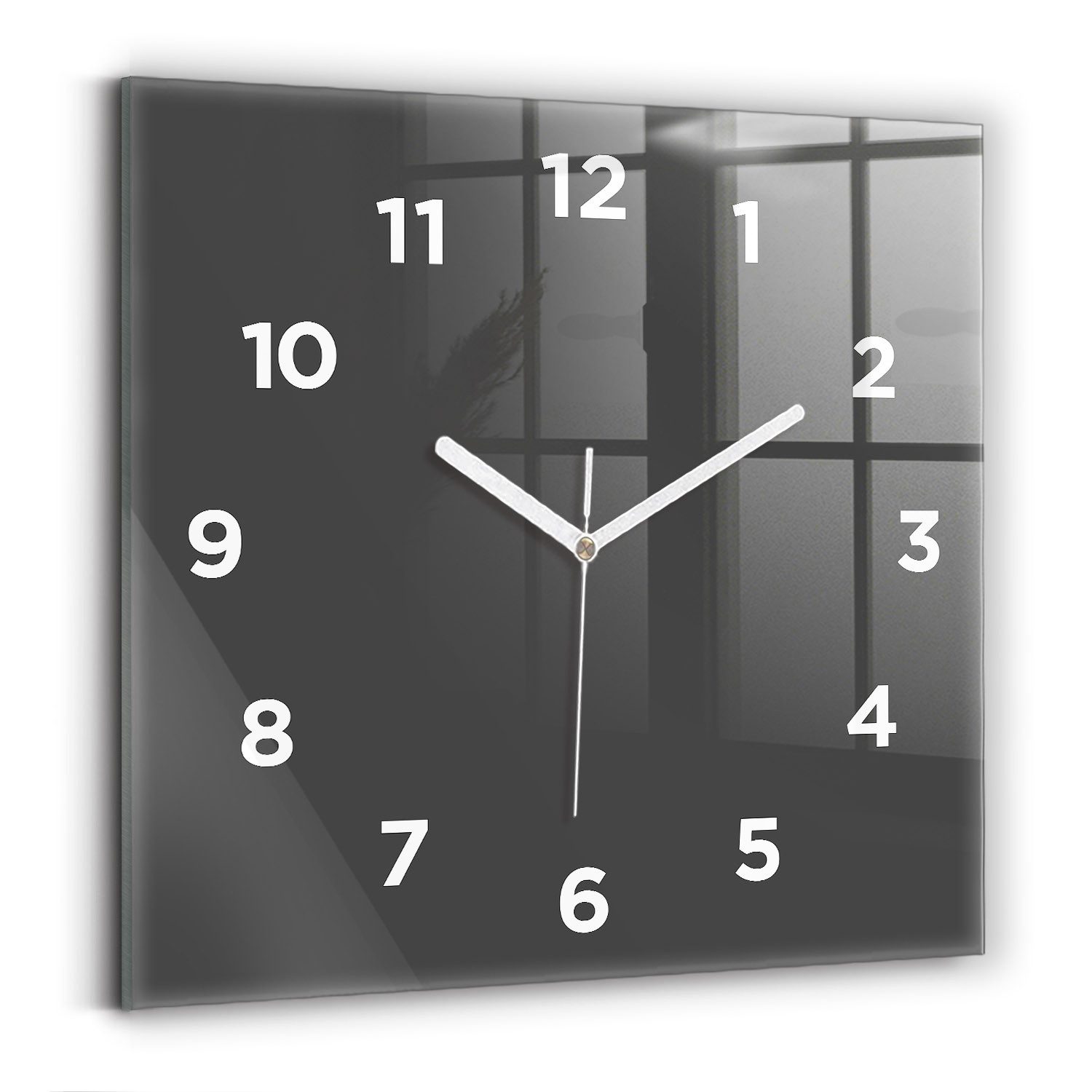 Tulup Wanduhr Glasuhr Modernistische Glaswanduhr 30x30cm Uhr aus gehärtetem Glas