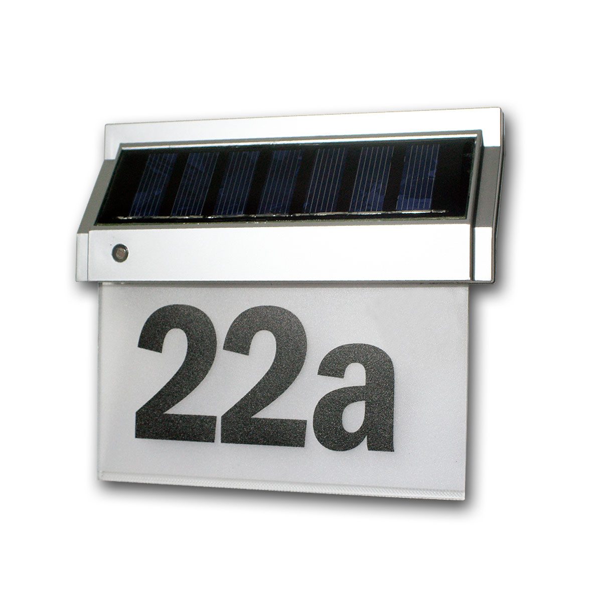 REV LED Außen-Wandleuchte Solar Hausnummernleuchte mit LED 18x16x5cm, purweiß