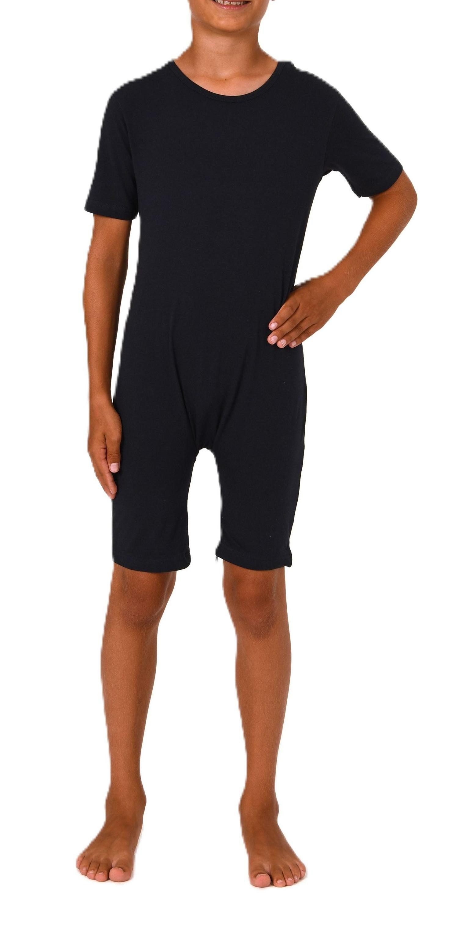 Normann Pyjama Kinder Pflegebody kurzarm - UNISEX - mit Beinreissverschluss – Bild 4 von 5