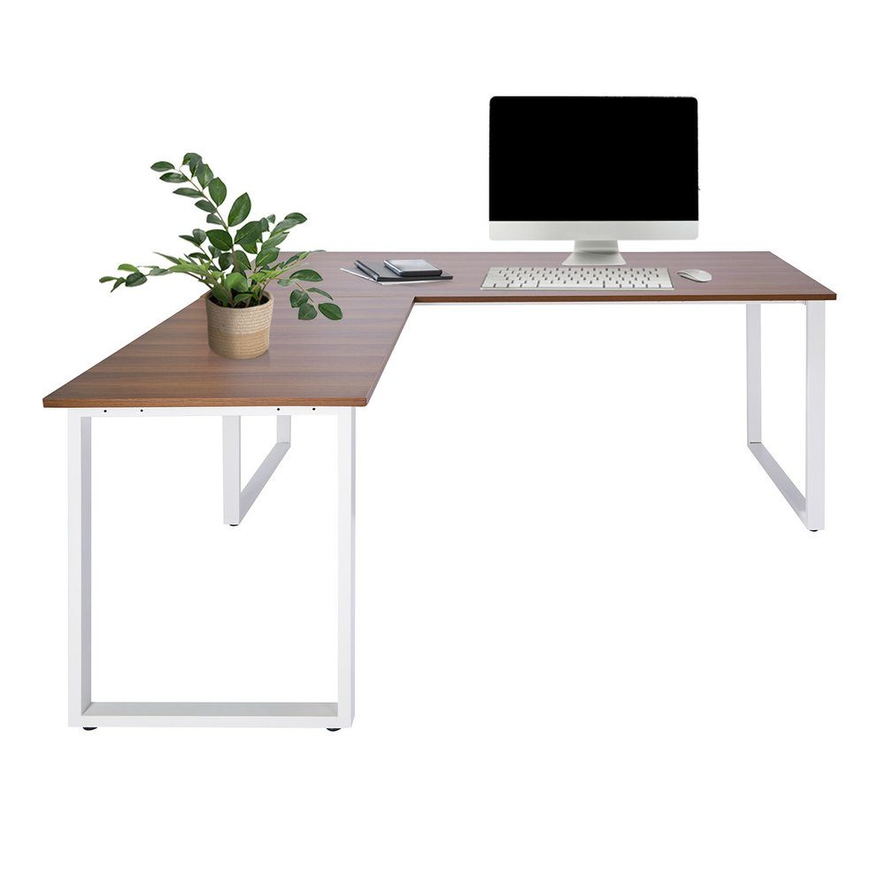 hjh OFFICE Eckschreibtisch Eckschreibtisch WORKSPACE XL I, Walnuss/Weiß Schreibtisch