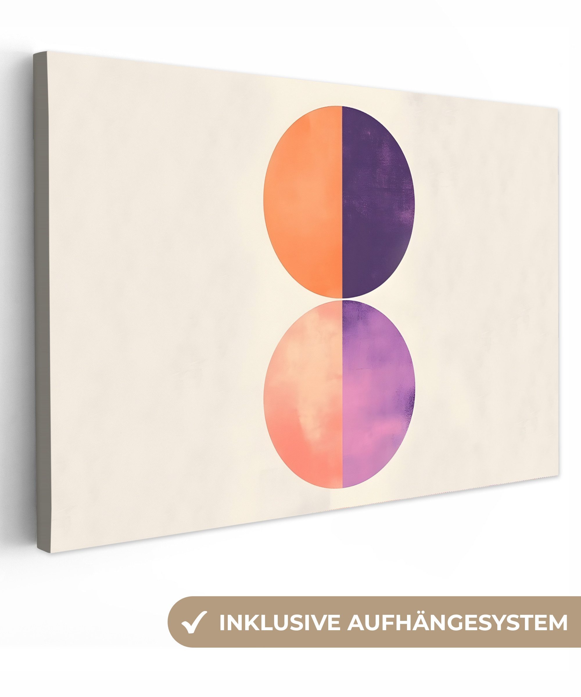 OneMillionCanvasses® Leinwandbild Abstrakt - Kreise - Lila, Fotodruck (1 St günstig online kaufen