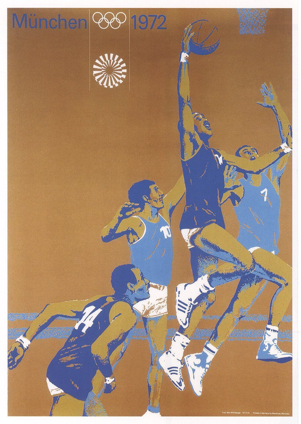 BillerAntik Kunstdruck München 1972 Olympische Sommerspiele Basketball Plak günstig online kaufen