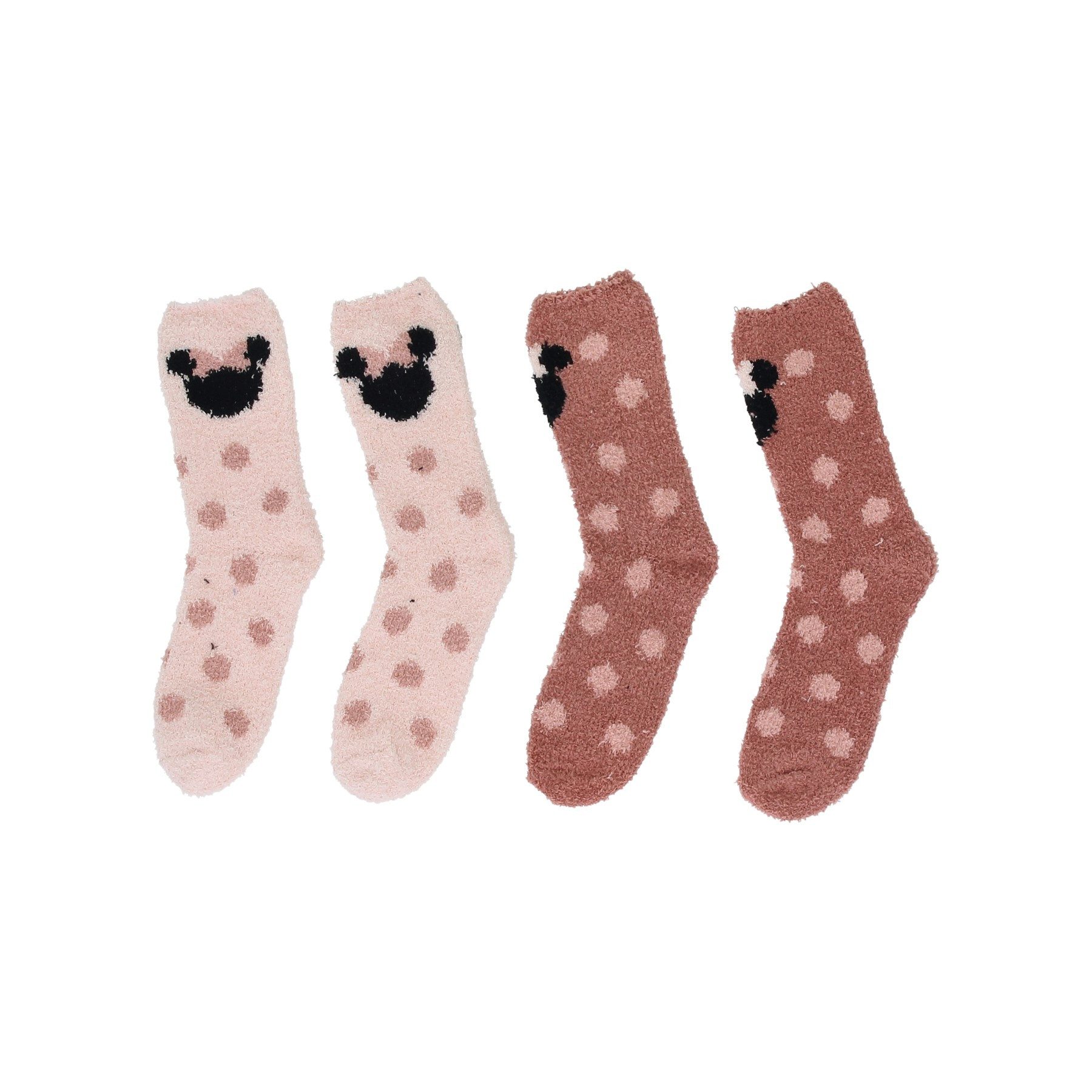 Disney Minnie Mouse Socken Flauschsocken 2er Pack Damen Haussocken weich