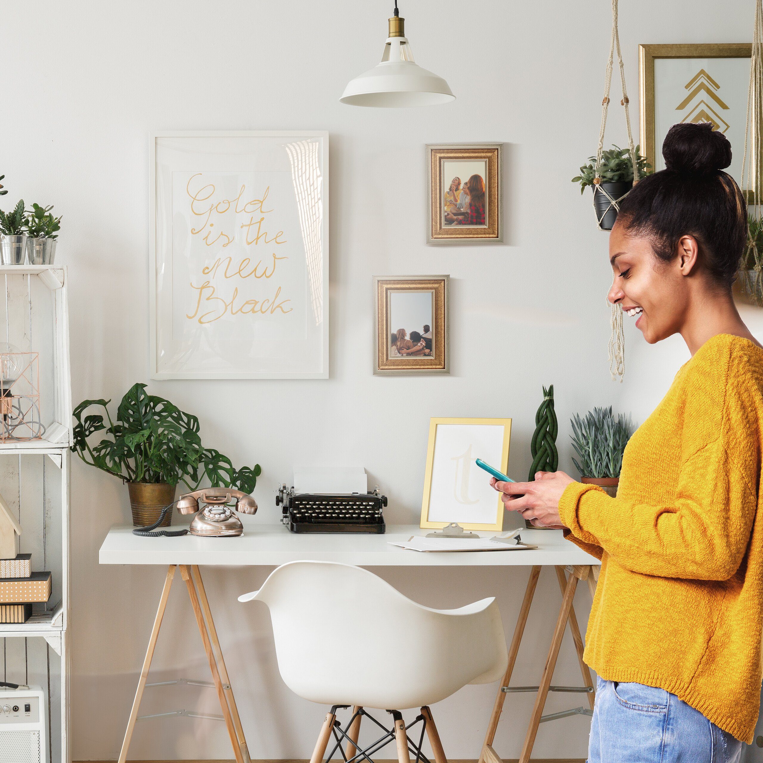 relaxdays Bilderrahmen-Set Bilderrahmen 15x20 cm 2er Set, gold